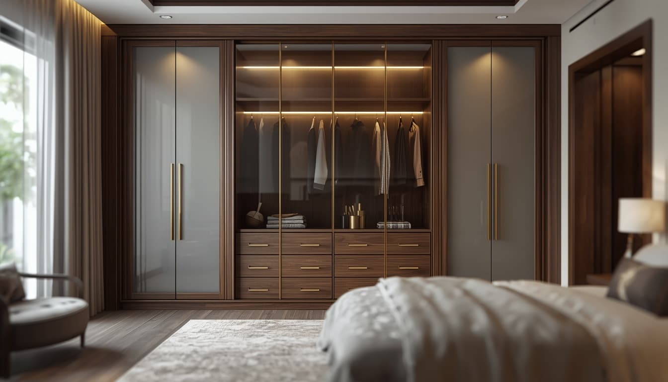 Minimal Media Wall in Deep Walnut