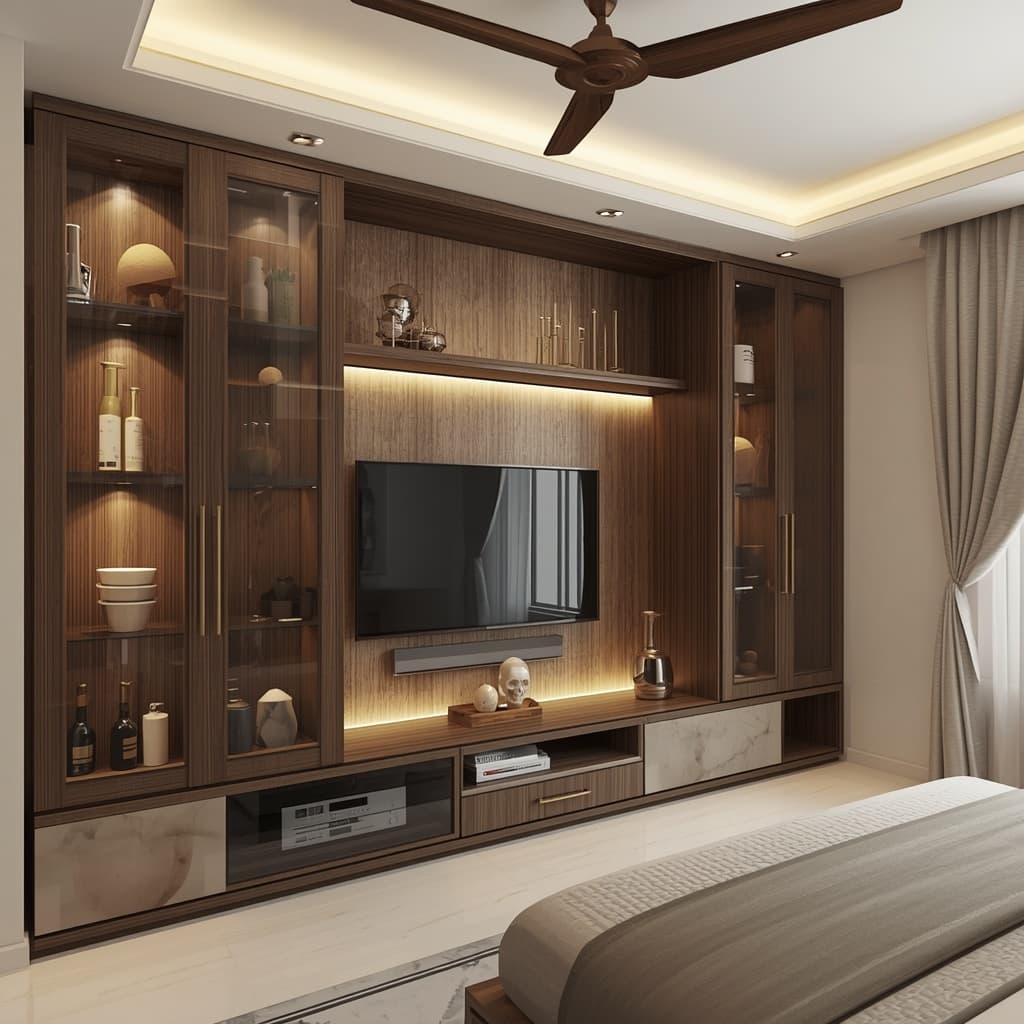 Elegant Wooden TV Unit & Entertainment Wall